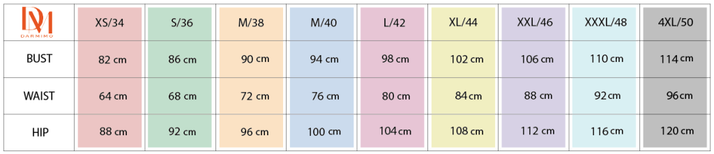 women's size chart (cm)